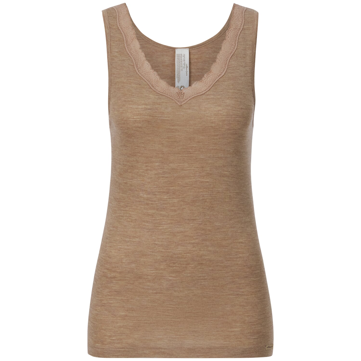 Maillot de corps femme laine-soie, Camel