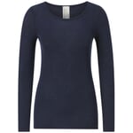 Women's shirt long sleeve wool-silk Dark blue