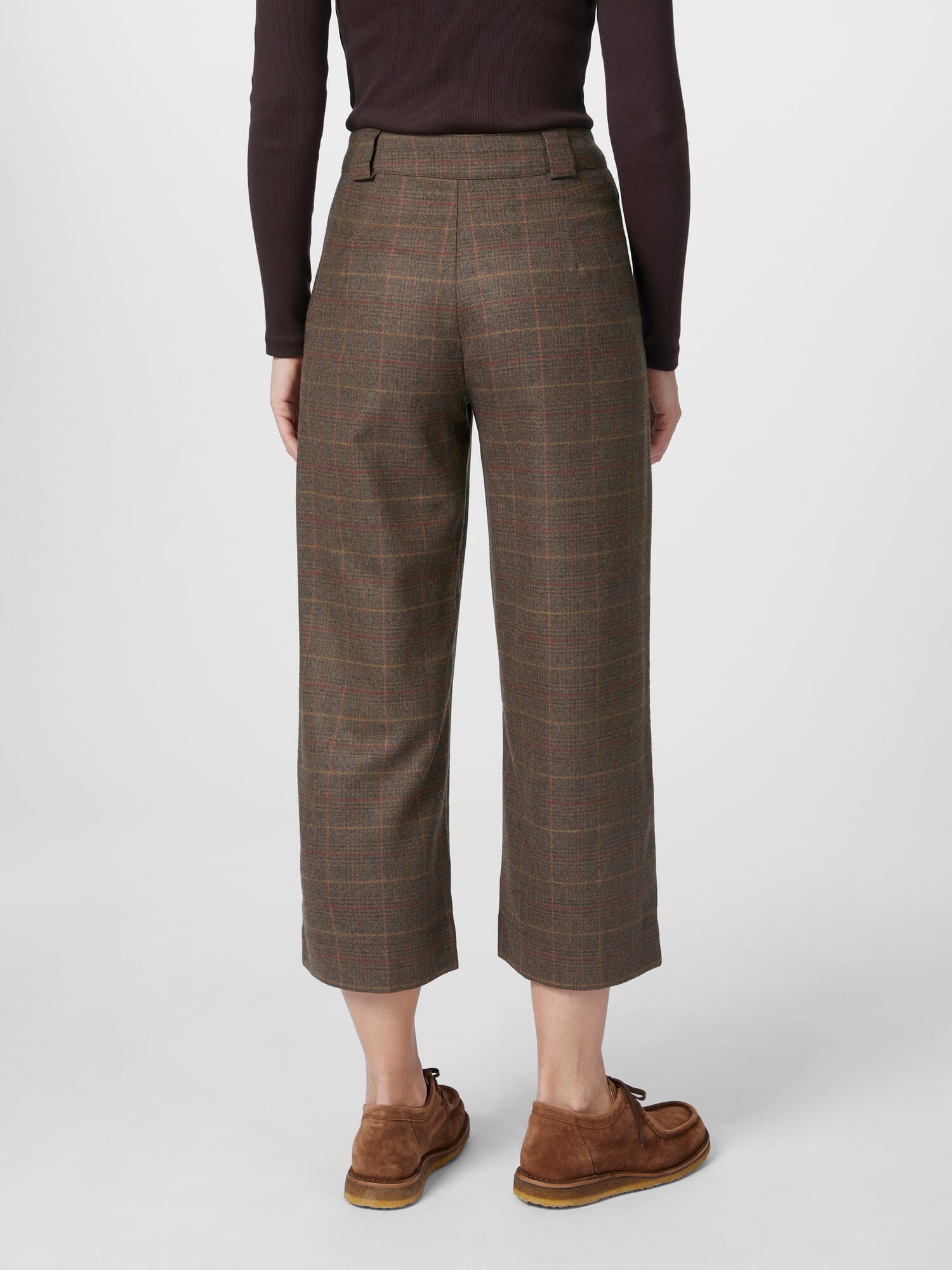 格安saleスタ wool new pure pants Women's plaid, Manufactum | Brown パンツ