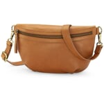 Ladies' leather belt bag Cognac