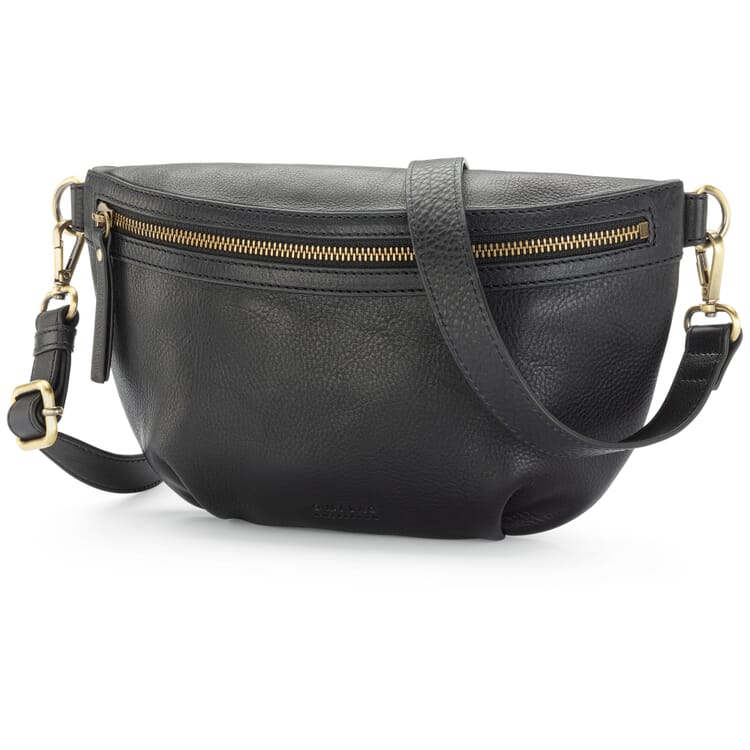 Ladies' leather belt bag, Black