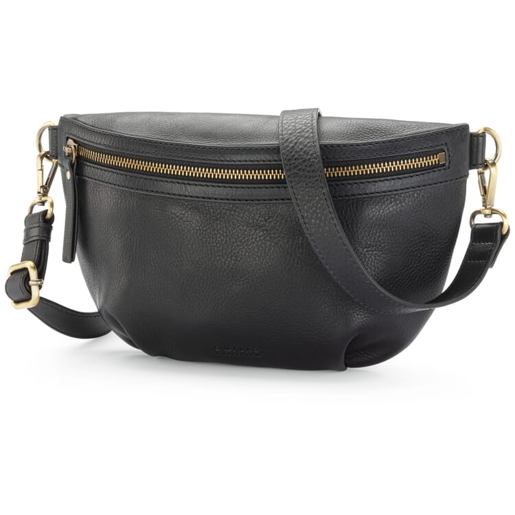 Sac banane en cuir pour femme, Noir