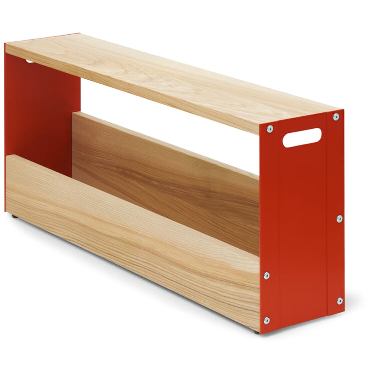 Anna bench and side table, RAL 2001 Red orange
