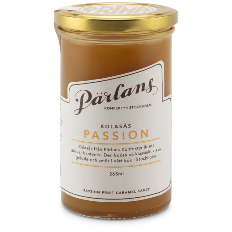 Karamelsauce med passionsfrugt