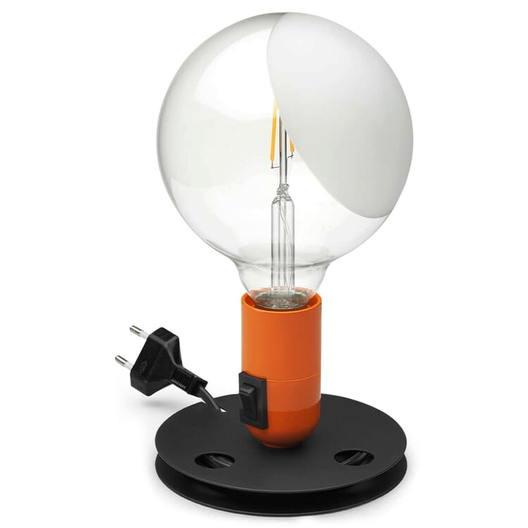Lampada da tavolo Lampadina, Arancione / Nero