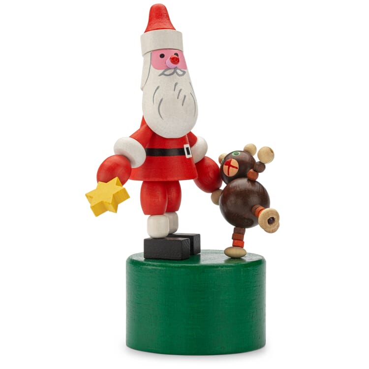 Pusher-figur af julemand med bamse