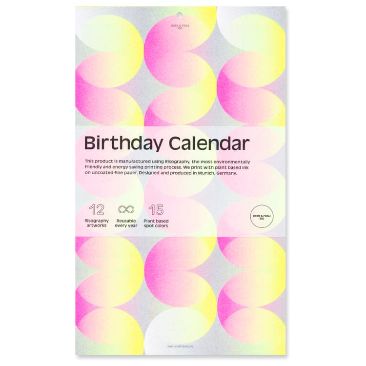 Riso birthday calendar