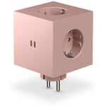 Square 2 socket Matt pink