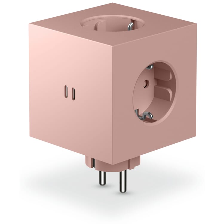 Square 2 socket, Matt pink