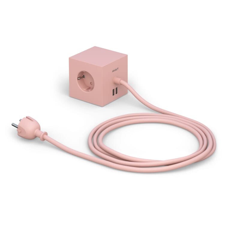 Square 1 Power Outlet, Matte pink