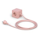 Square 1 socket Matt pink